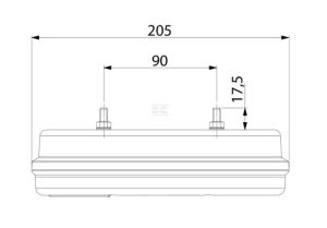 Levé zadní LED světlo 205x53,6x80 mm, 12/24 V