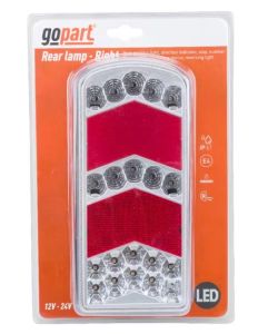 Multifunkční pravé zadní LED světlo 228x40x106 mm, 12/24 V 
