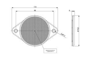 Bilé kulaté odrazky O78 x 8 mm