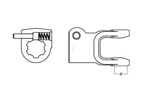 Nasazovací vidlice 1-3/8" 6drážek (L24), připojení 32 mm