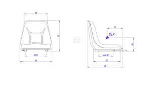 Neodpružené PVC sedadlo šíře 390 mm