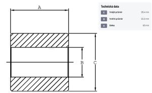 Redukční pouzdro třetího bodu, 22,4/28,4-63 mm