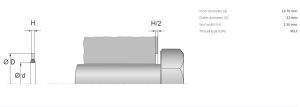 USIT 13.7 x 22 x 1.5 - Rozměrové údaje