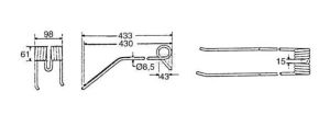 Pružné pero 8,5 x 98 x 490 mm s cívkou 43 mm (Kuhn) - 57701700KR