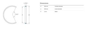 Rozměry distančního kroužku FRB 6/360