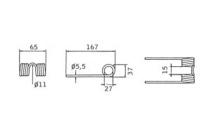Pružné pero 5,5 x 65 x 167 mm s cívkou 27 mm (Deutz-Fahr, Kubota, Kuhn) - VF1661886886N