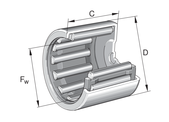 INA BK0509-B Jednostranně uzavřené jehlové ložisko 