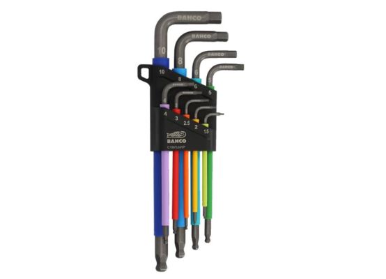 Sada barevných imbusových klíčů zahnutých BAHCO C1997LM/9P