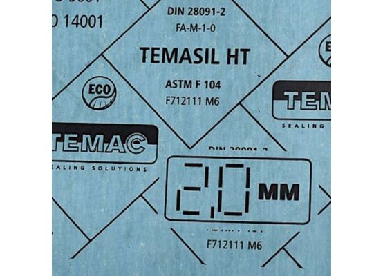 Těsnicí bezasbestová deska TEMASIL HT - tl. 0.5 mm - 1500 x 1500 mm