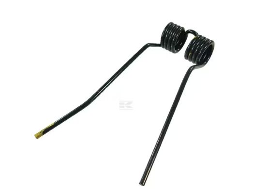 Pružné levotočivé vyhnuté pero 9 x 113 x 375 mm černé s cívkou 42 mm (PZ)