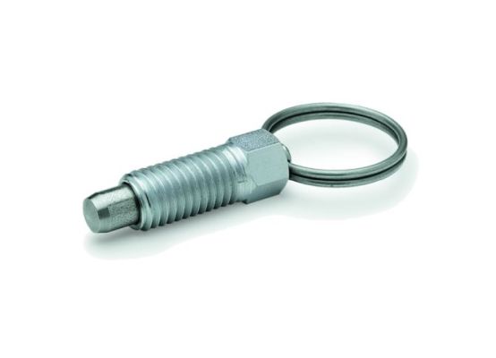 Pružinový pístek se závěsným okem ELESA+GANTER GN 717-4-M6-A-ST