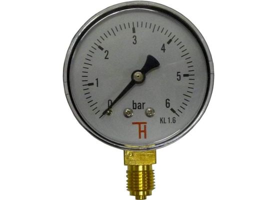 Glycerinový manometr D63 -1 - 0 bar S G 1/4" TP 1.6 (spodní připojení)