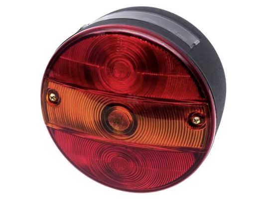 Zadní světlo levé 12/24 V, kulaté, červené/oranžové, pevná montáž, O 142 mm, Waś