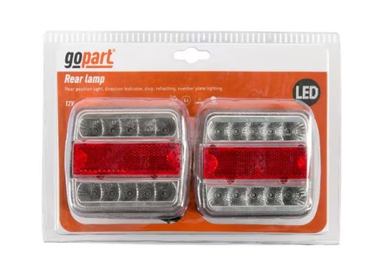 Sada multifunkčních zadních LED světel, čtvercové, 100x100x40 mm, 12 V