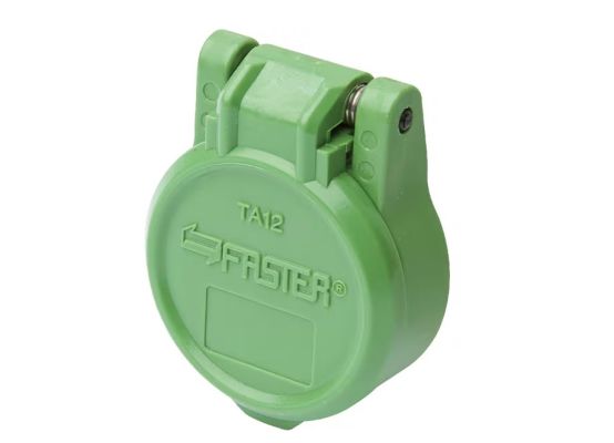 Prachovka s víkem FASTER TA12V - krytka zásuvky řady TA - zelená