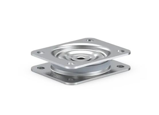 Otočné pojezdové kolečko-upínání: montážní deska na 4 otvory točna 624x2