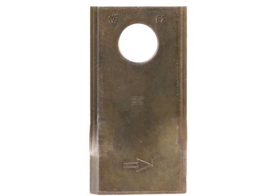 Nůž rotační sekačky levý 93 x 47 x 3 mm s otvorem O 19 mm (Kverneland, Taarup)
