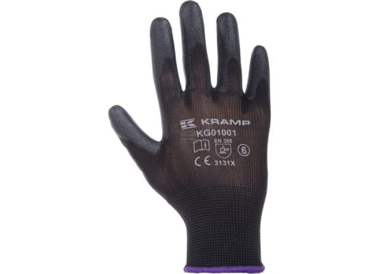 Pracovní rukavice Kramp 1.001 černé 7/S (3 páry)
