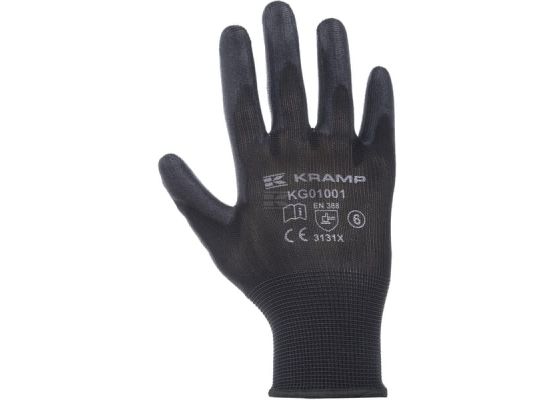 Pracovní rukavice Kramp 1.001 černé 10/XL (12 párů)
