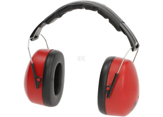 Skládací, nastavitelné chrániče sluchu červené (útlum 32,1 dB)