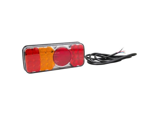 Multifunkční levé zadní LED světlo, obdélníkové, 200,5 x 85 x 40 mm (12/24 V)