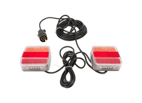 Sada magnetických zadních LED světel 7,5/2,5 m, čtvercové, 12/24 V