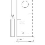 Nůž 4x50x118 mm pravý s otvorem O 19 mm (Krone) - 1398894N