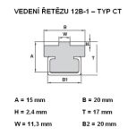 Vedení řetězu PE 12 B1 - Rozměrové údaje