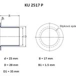 Kluzné pouzdro KU 2517 P - Rozměrové údaje
