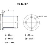 Kluzné pouzdro KU 4030 P - Rozměrové údaje