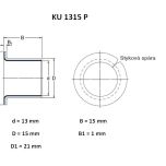 Kluzné pouzdro KU 1315 P - Rozměrové údaje
