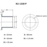Kluzné pouzdro KU 1330 P - Rozměrové údaje