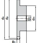 Řetězové kolo 16 A1 průřez