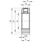 Přesná pojistná matice INA ZMA45/85 Průřez