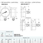 Manometr MMG100 - Rozměrové údaje