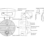 Zadní světlo levé 12/24 V, kulaté, červené/oranžové, pevná montáž, O 142 mm, Waś