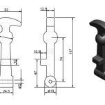 Gumový držák kapoty kompletní 120 x 35 mm