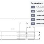Jednostranně drážkovaná hřídel 1 1/8" Z6, 150 mm (max 30kW)