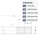 Jednostranně drážkovaná hřídel 1 3/8" Z6, 300 mm (max 30kW)