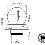 Halogenová žárovka VLC0410, 40-45W 12V s paticí P45t-41