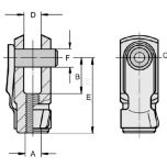 Vidlice s čepem M12x48 pozink.