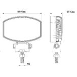 Pracovní LED světlo 15 W 120x38x80 mm 1710 lm, oválné, 10/30 V širokoúhlé 10 LED