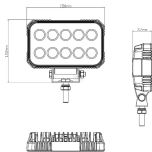 Pracovní LED světlo 15 W 150x37x100 mm 1900 lm, obdélníkové, 10/30 V širokoúhlé 10 LED