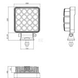 Pracovní LED světlo 25 W 108x48x108 mm 3040 lm, čtvercové, 10/30 V bodový paprsek 16 LED