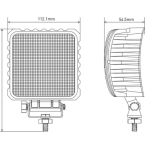 Pracovní LED světlo 48 W 112x54,5x136 mm 3840 lm, čtvercové, 10/30 V širokoúhlé 16 LED