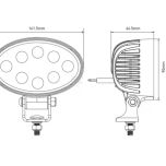 Pracovní LED světlo 24 W 141,5x64,5x90 mm 2240 lm, oválné, 10/30 V širokoúhlé 8 LED