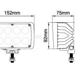 Pracovní LED světlo 40 W 108x75 mm 4000 lm, obdélníkové, 10/30 V širokoúhlé 8 LED 