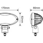 Pracovní LED světlo 40 W 127x80x170 mm 3500 lm, oválné, 10/30 V ultra širokoúhlé 8 LED