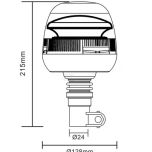 Maják LED 24 W, O 128 x 215 mm (12/24 V), upevnění na flexibilní tyč