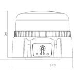 Dobíjecí LED maják 12,6 W, O 123 x 98 mm (3,7 V), magnetické upevnění